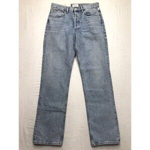 NWT AGOLDE Lana Jean Women 28 (30x32) Mid Vintage Straight Light Wash Button Fly